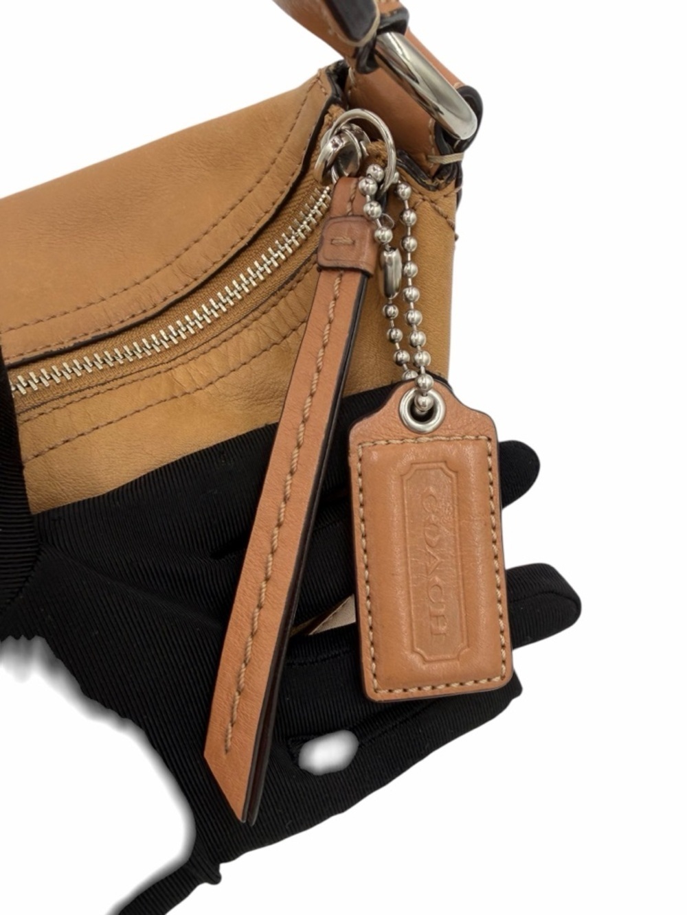 Coach Soho Leather Hobo Bag F13107 Brown Cognac Zip Top Shoulder Y2K - Picture 4 of 15